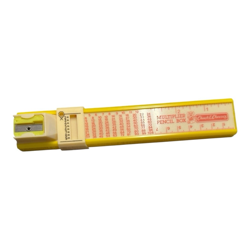 Rare‎ Vintage Chuck E Cheese Multiplier Pencil Box 80s Hong Kong Retro Toy